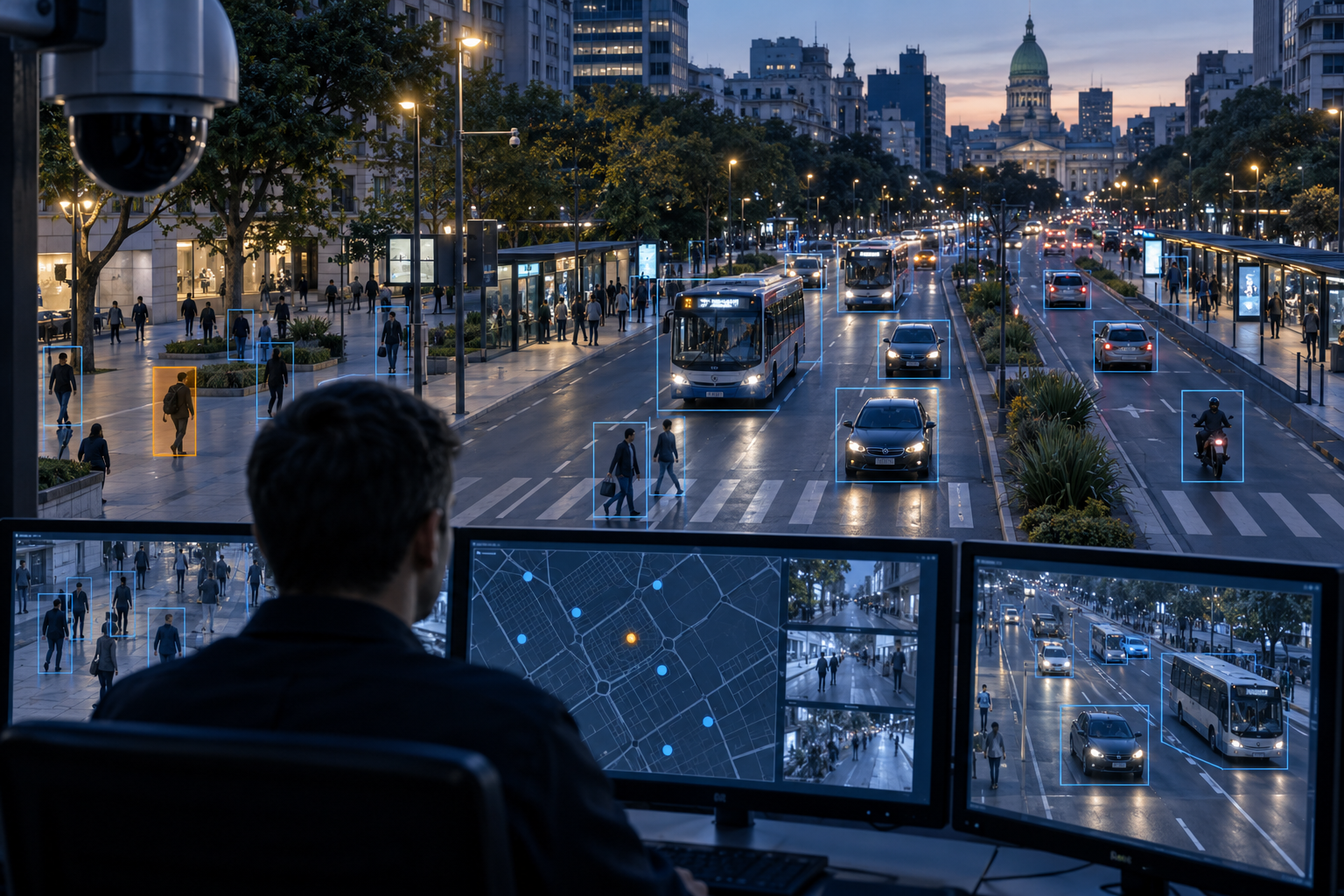 Analítica de patentes y vehículos en una avenida